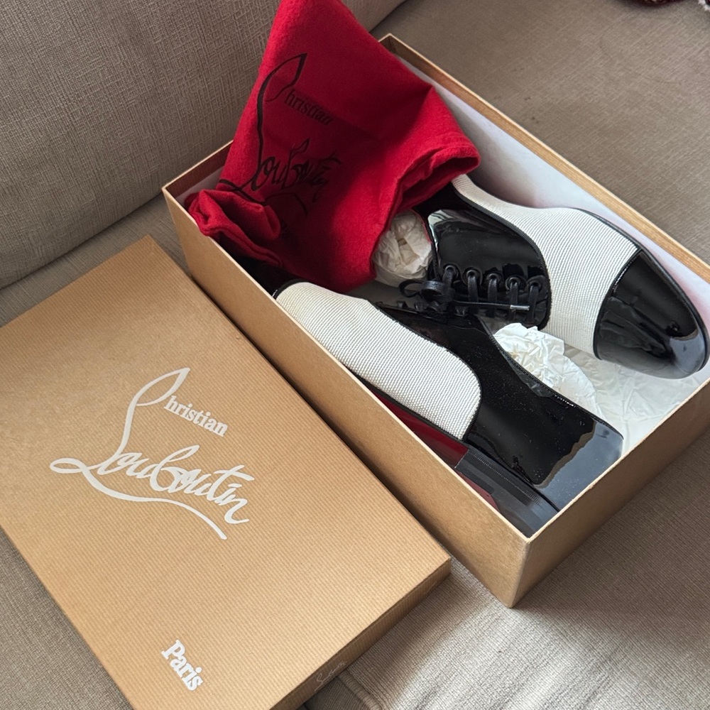 Christian Louboutin Two-Tone Black and White Oxfords